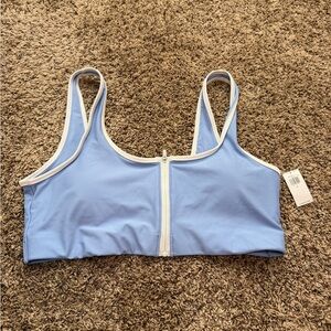 Old Navy Light Blue Bikini Top with White Trim